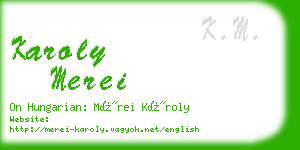 karoly merei business card